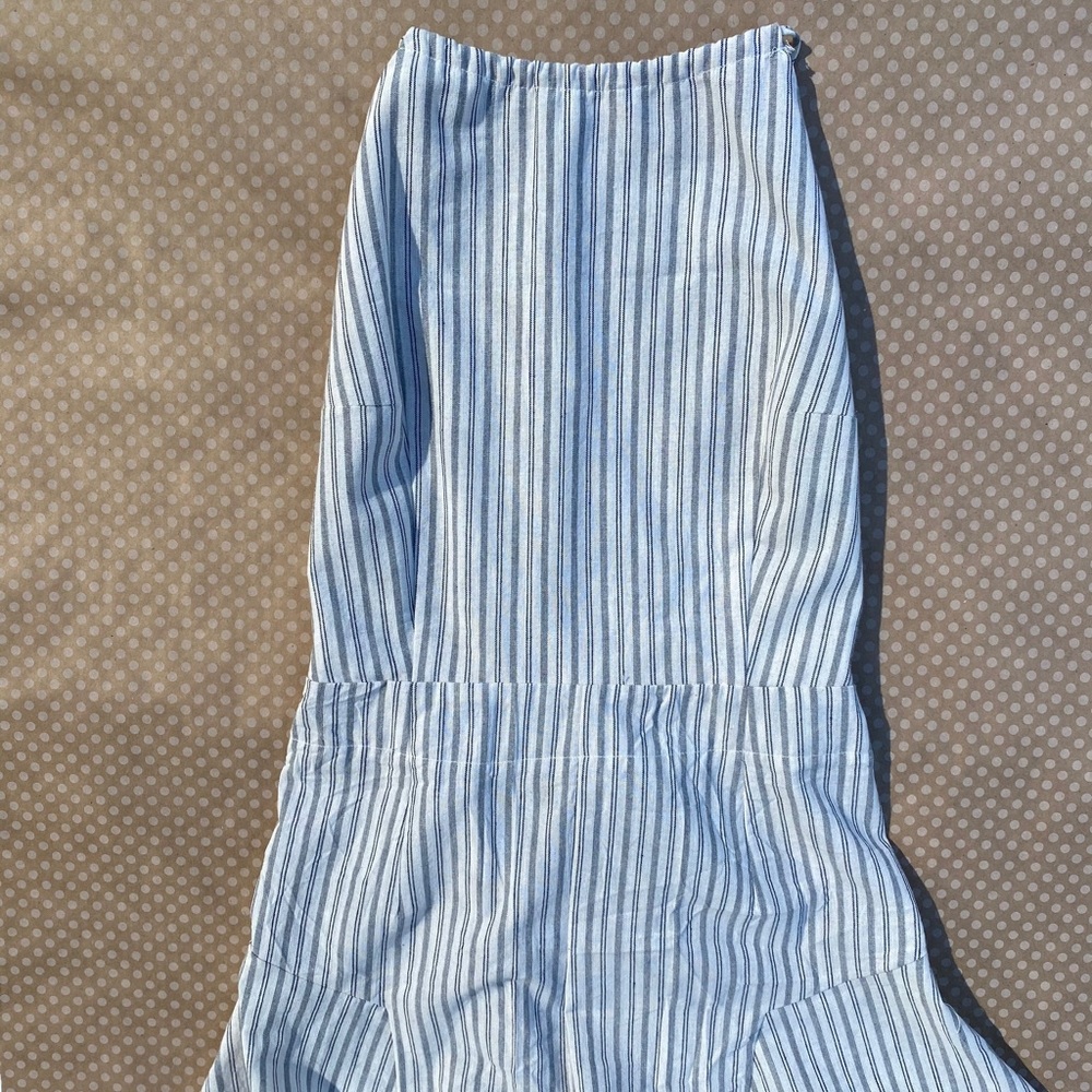 striped halter top cross open back romper